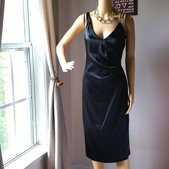 Little Black Dress satin simple elegance sz 6 - Picture 1 of 6